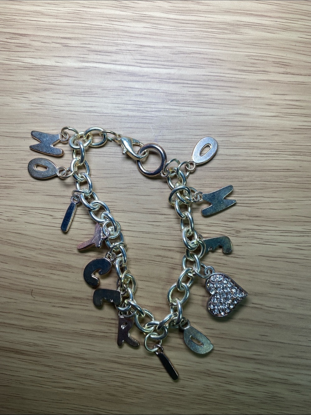 Moschino Silver Owl Pendant Necklace, Maison Miru silver & Charm Letter Bracelet - Picture 2 of 7